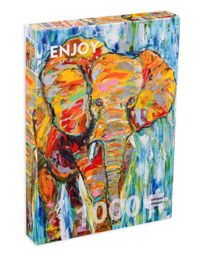 Пъзел Enjoy от 1000 части - Цветен слон - 1